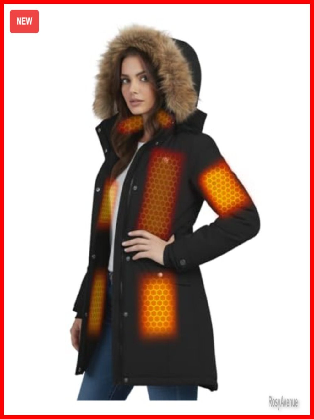 HEARTOVA Graphene Waterproof Heated Parka 18400mAh Battery Winter Coat